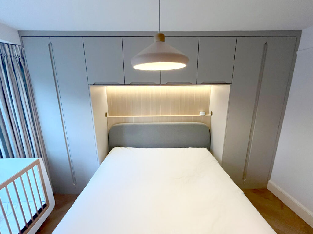 Overhead bed Storage in grey